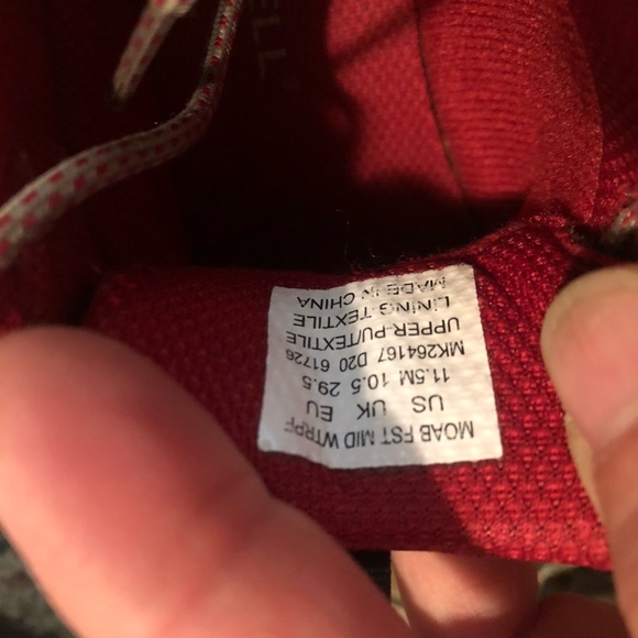 Merrell Moab FST Mid Hiking Shoes - Brown and Red - Picture 7 of 8